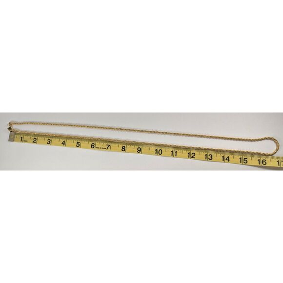 Rope Gold Tone Necklace Signed Monet - Picture 8 of 16